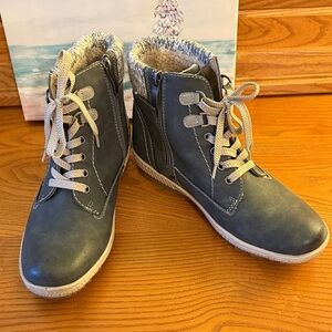 Spring Step Blue / Gray Ankle Boots Size 41 (9.5)